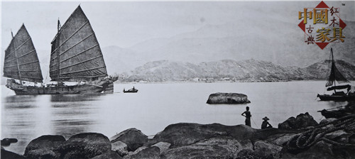 1清末的廣州，圖中的商船由廣東建造，是當(dāng)時(shí)中國(guó)南部最快的船只之一