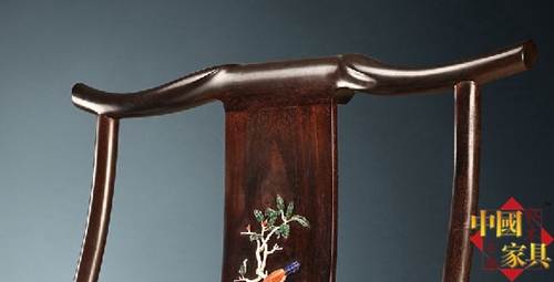 3  百寶嵌小葉紫檀四出頭官帽椅